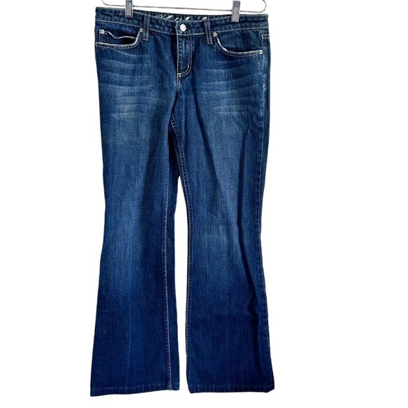 Juicy Couture Jeans Size 31 Made in USA Bootcut Wide Leg Shape Medium Wash - Picture 1 of 12